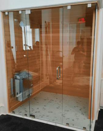 Glass bathroom door